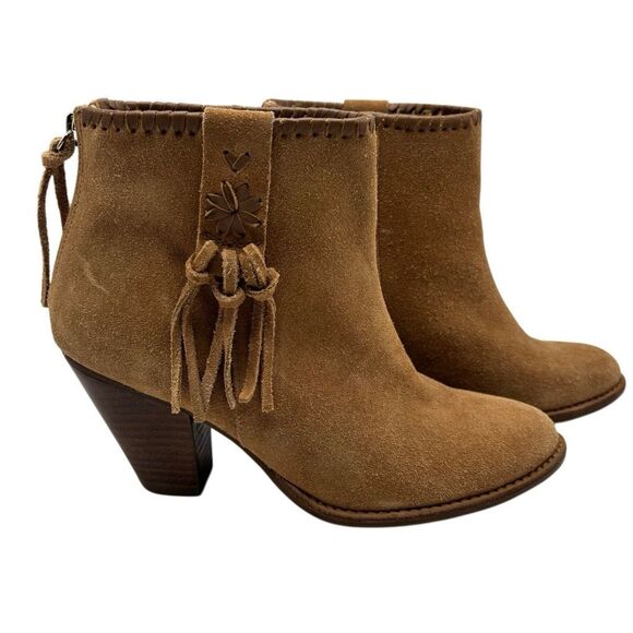 Jack Rogers Greer Suede Bootie in Oak Brown Size 6.5 - Picture 2 of 9